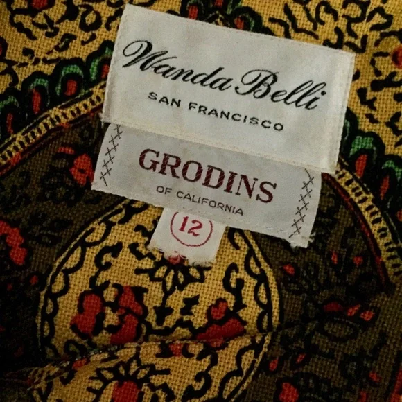 Vintage Yellow and Brown Patterned Tunic - Picture 4 of 4